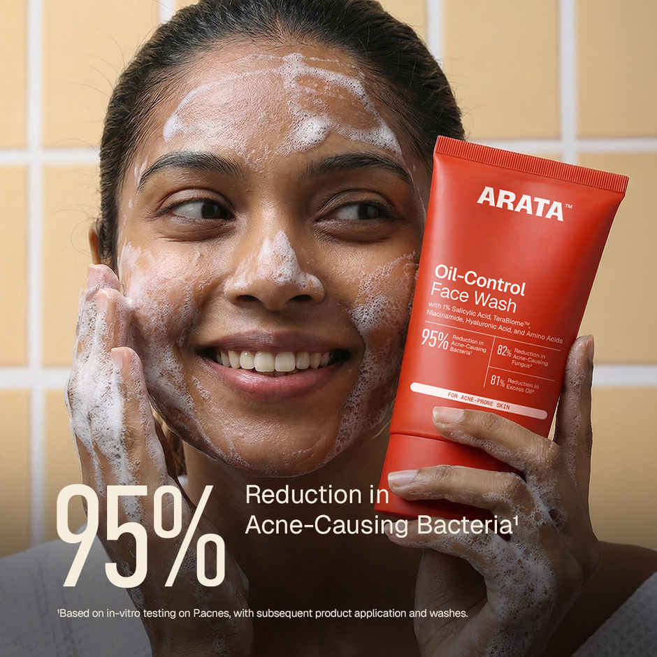 Arata Oil-Control Face Wash | 1% Salicylic Acid | Reduces Acne | Sulphate-Free
