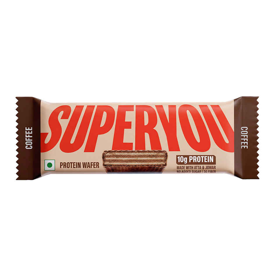 SuperYou 10g Protein Wafer Bar - Coffee (Made with Atta & Jowar. No Added Sugar. No Trans Fat.)