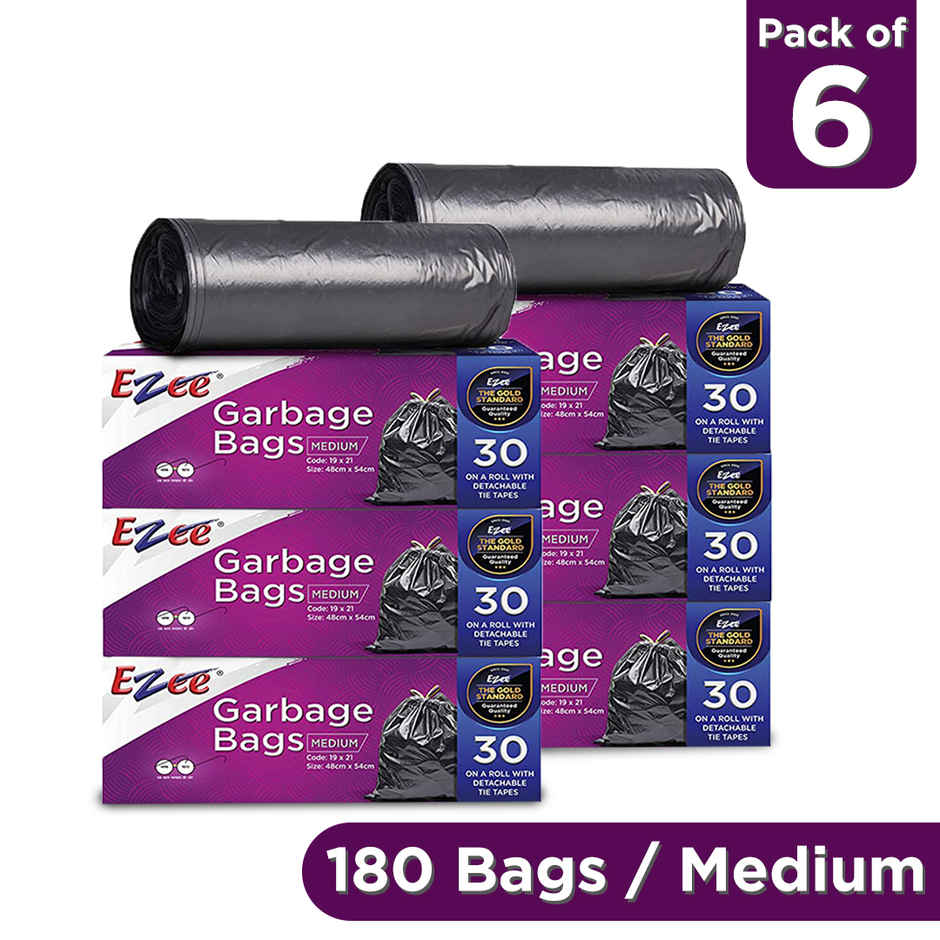 Ezee Black Garbage Bags - Medium | 48 x 54 cm