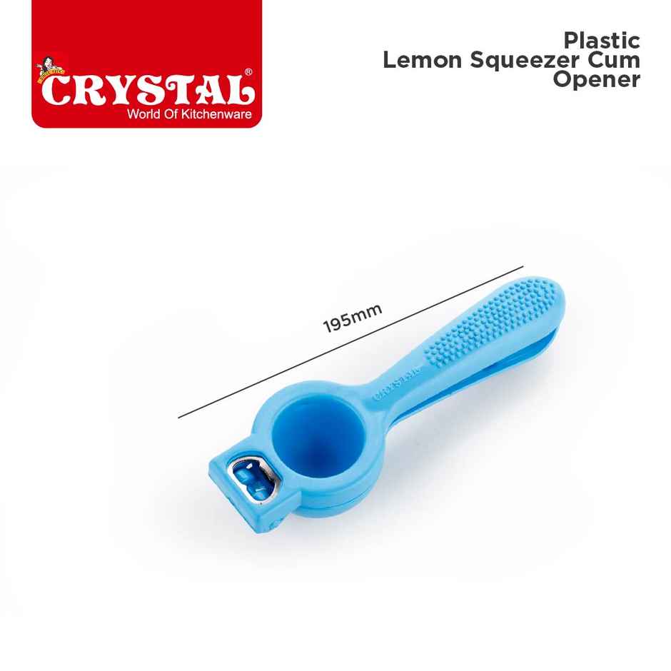 Crystal Plastic Lemon Squeezer Cum Opener, Multicolour