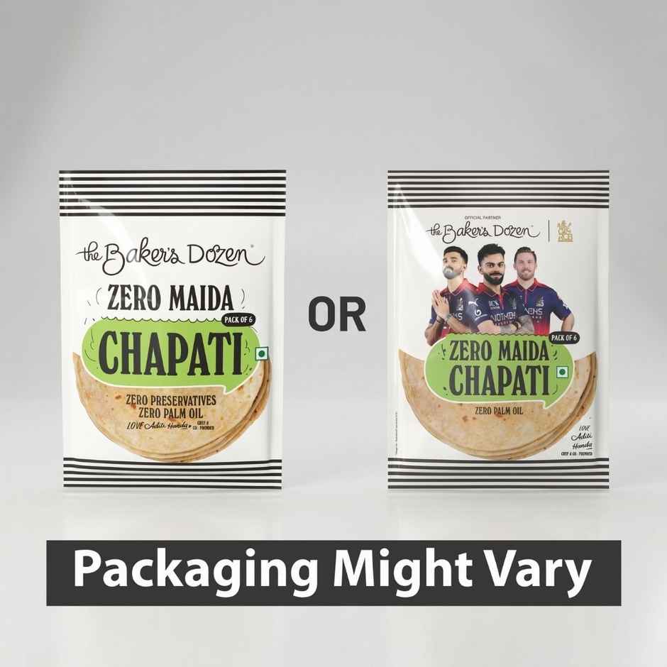 The Baker's Dozen Zero Maida Chapati | Ready to Eat | Ready to Cook | Wheat Roti | Clean Label