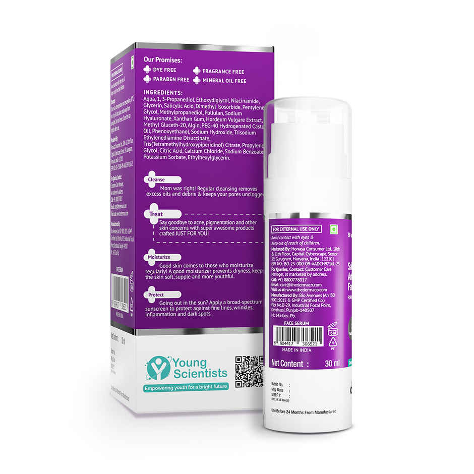 The Derma Co Sali-Cinamide Anti-Acne Face Serum With 2% Salicylic Acid & 5% Niacinamide