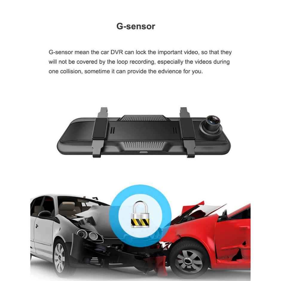 Ausha Full HD Dual Dash Camera with 10 inch IPS Touch Screen