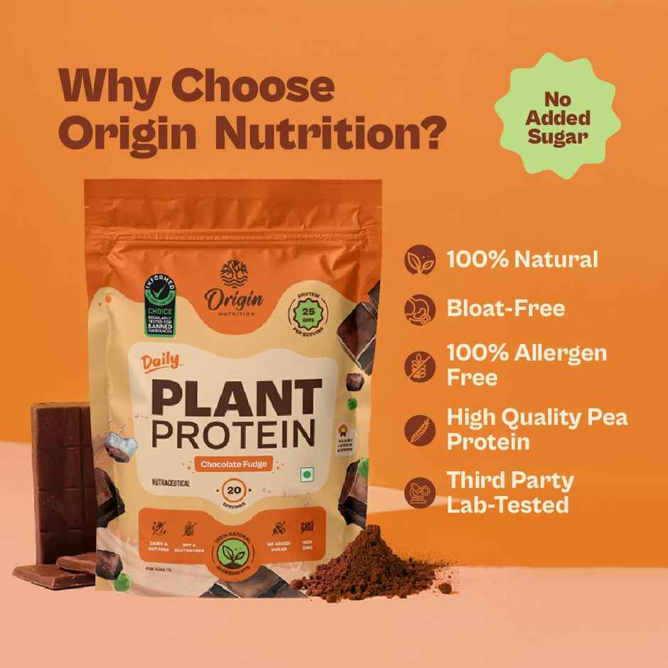 Origin Nutrition Daily Plant Protein Chocolate Flavour- 20 Servings