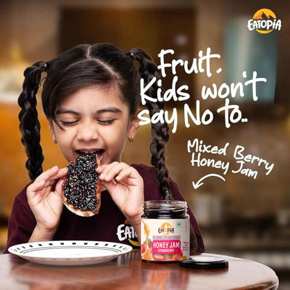 Eatopia Healthy Strawberry Honey Jam (No Refined Sugar & Preservatives )