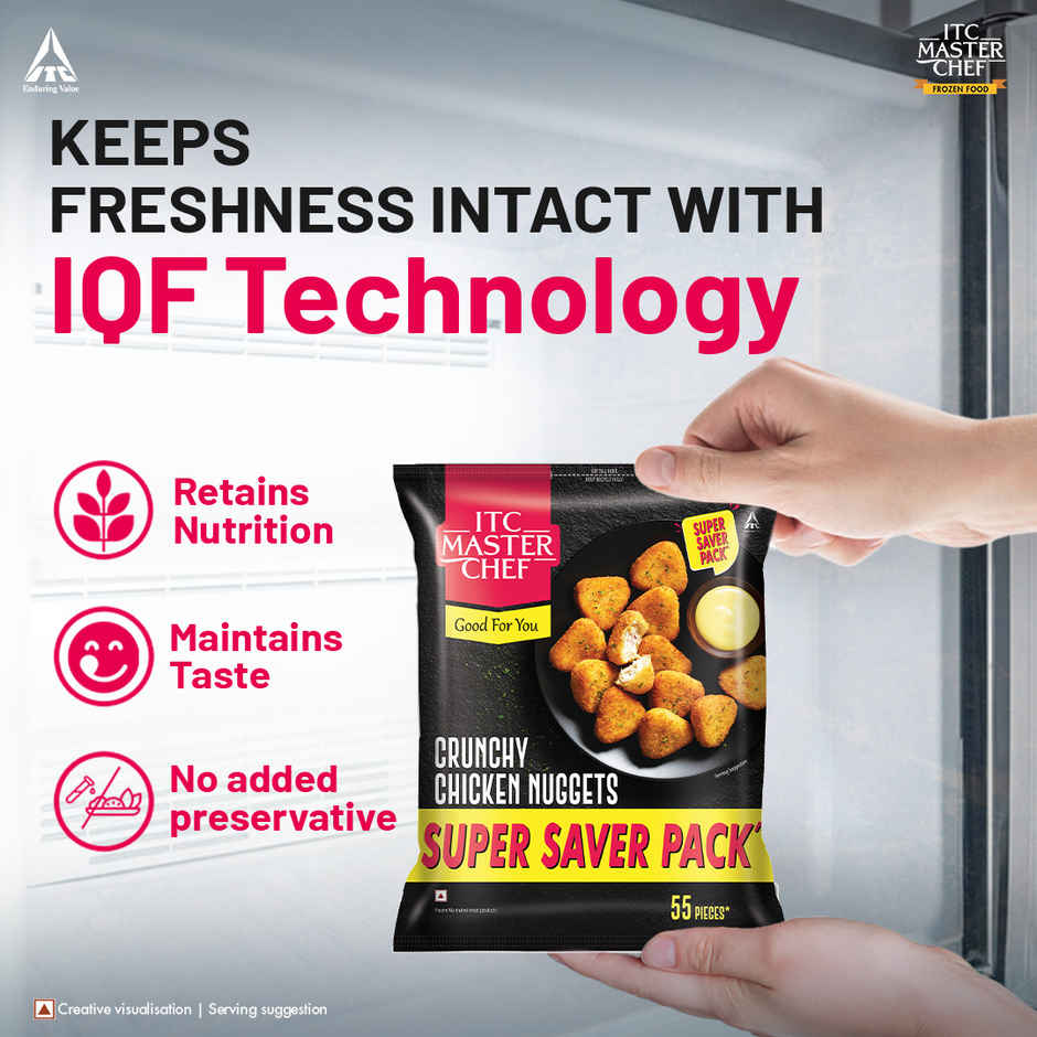 ITC Master Chef Crunchy Chicken Nuggets | Source of Protein | No Added Preservatives | 55 pieces