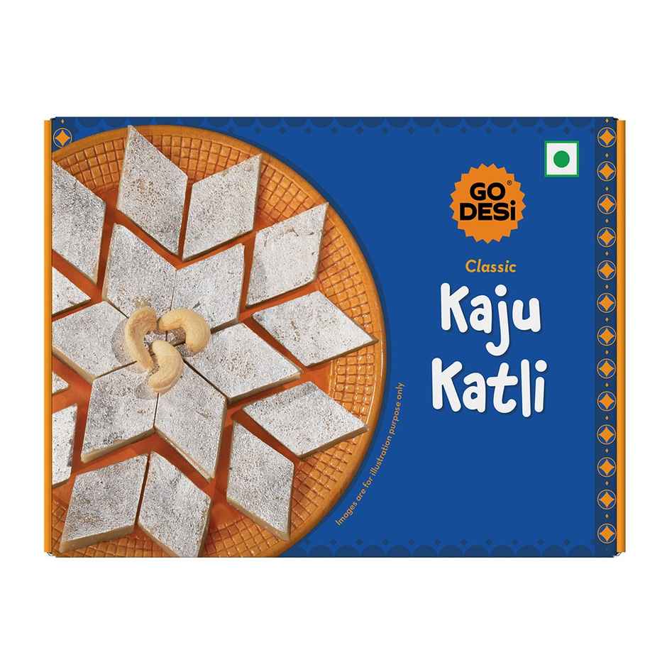 Kaju Katli Classic | Kaju Barfi | Sweets | By Go Desi (200g) & Go Desi Milk Malai Peda (200g) Combo