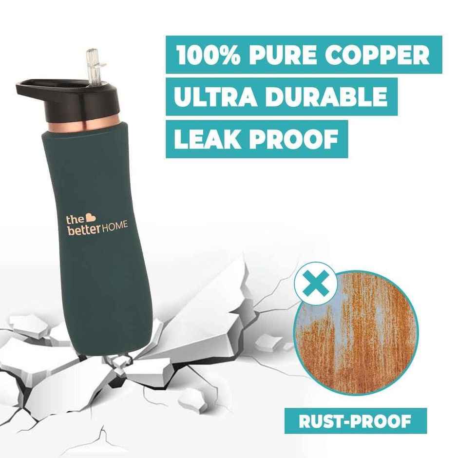 The Better Home Copper Water Bottle Sipper 700 ml With Antioxidant Properties-Teal