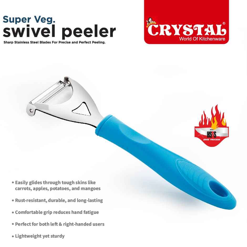 Crystal Super Veg Swivel Stainless Steel Peeler (Colour May Vary)