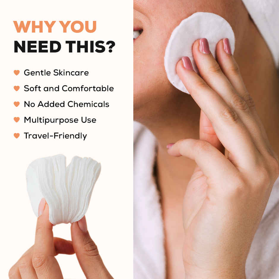 Gleva Multipurpose Cotton Pads | Double Sided | For Skin Cleaning | Eye & Face Makeup Removal