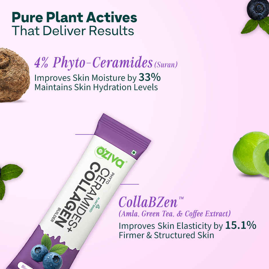 OZiva Phyto Ceramides Collagen Builder Supplements Blueberry