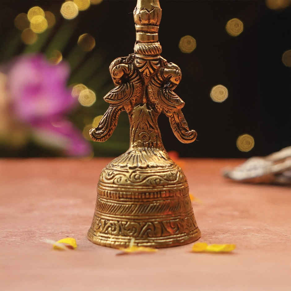 Pure Brass Decorative Pooja Bell | 7.4 inch | Collector's Item | ServDharm