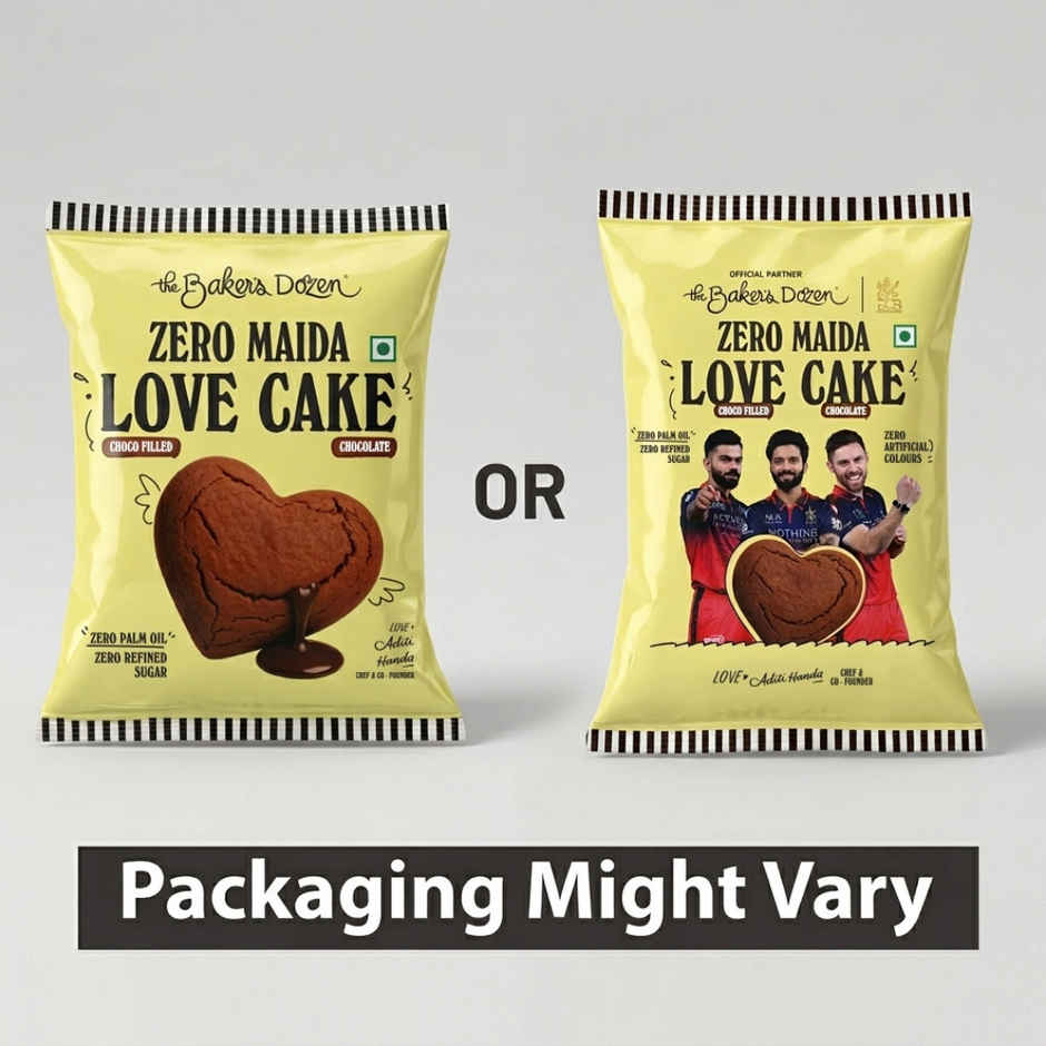 The Baker's Dozen Zero Maida Love Cake Chocolate | Choco Filled | Heart Cake | Small Cake Combo