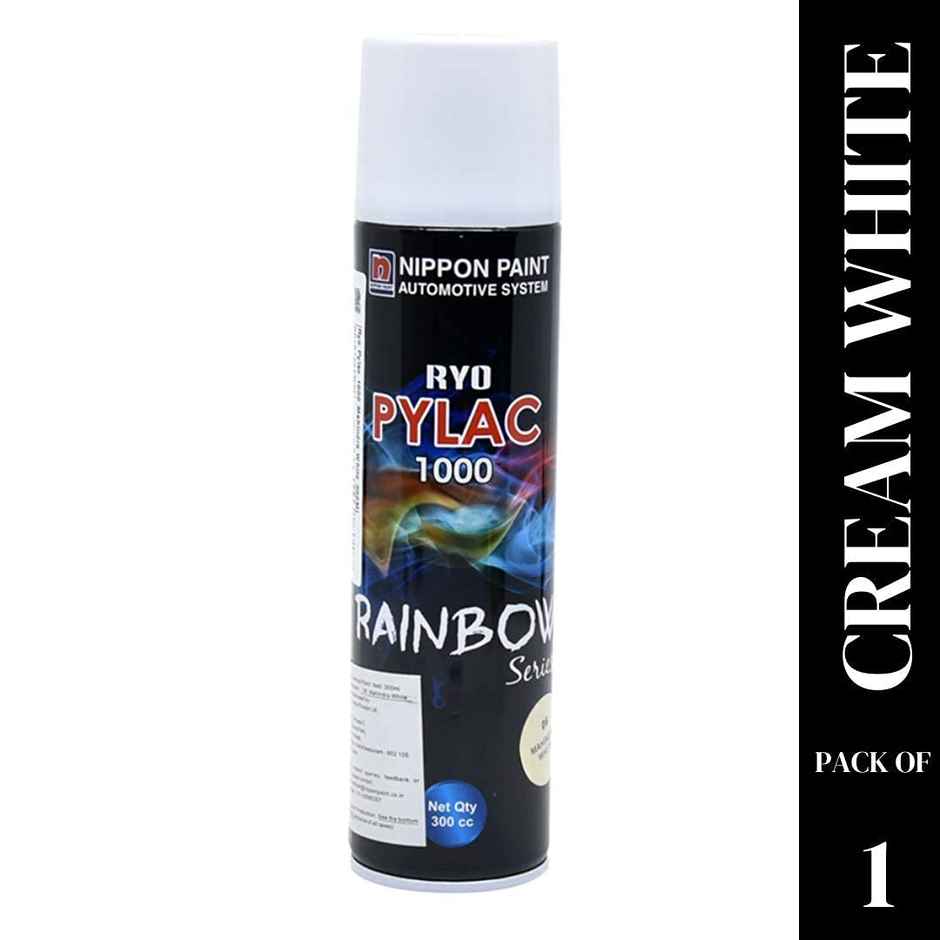 Nippon Paint Pylac Acrylic Multi-Purpose Spray Paint Cream White Color for Car, Bike, Home