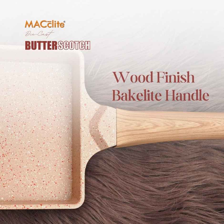 Macclite Non Stick PDC Granite+ Induction Base ButterScotch Square Fry Pan