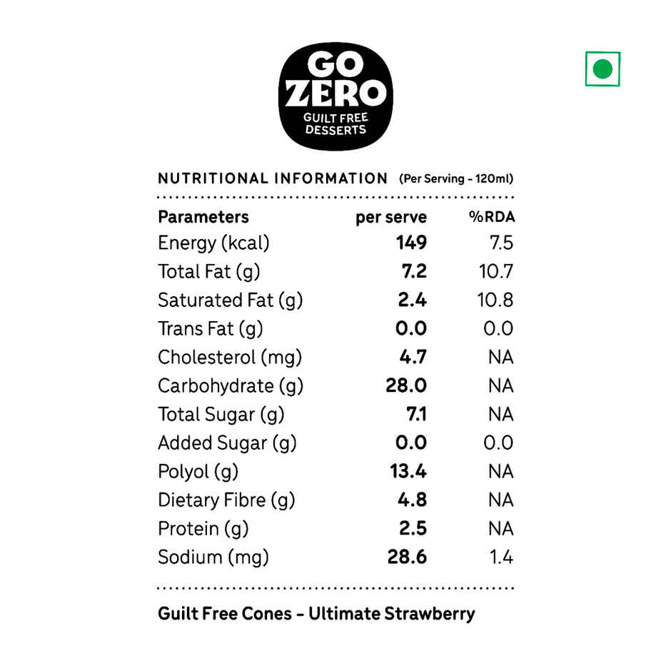 Go Zero Ultimate Strawberry Low Calorie Guilt Free Ice Cream Cone