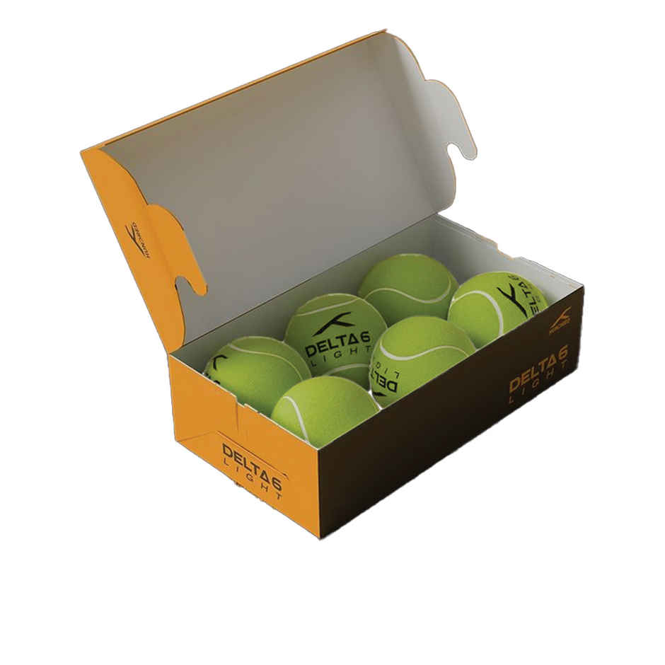 Hundred Delta 6 Light Cricket Tennis Balls | Yellow | Pack Of 6