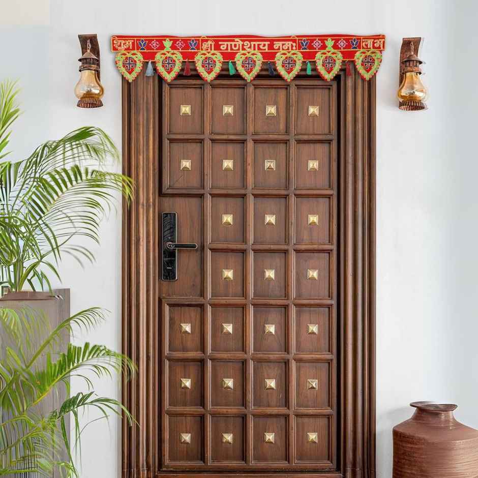 Velvet Toran Sri Ganesh | 3ft | Red & Gold | Chandar