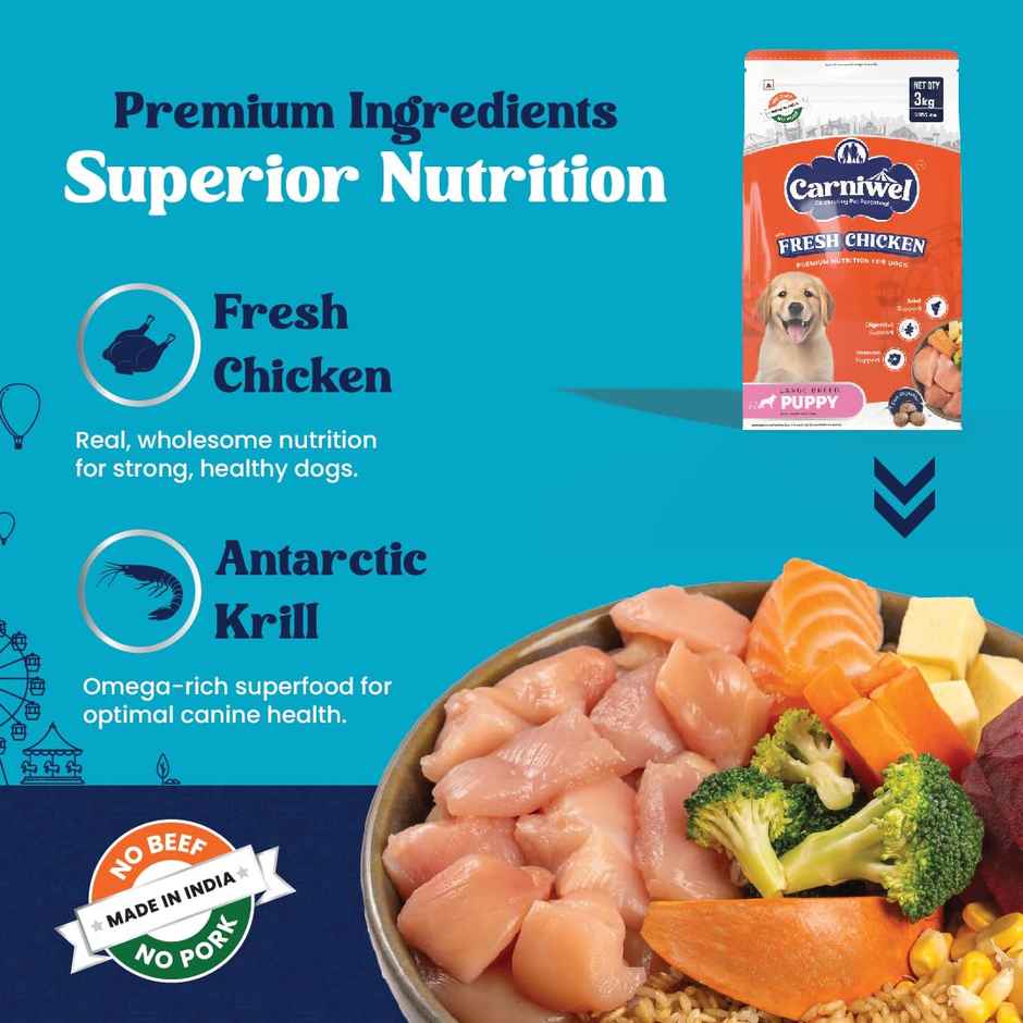 Carniwel Fresh Chicken Dry Dog Food For Large Breed, Puppy