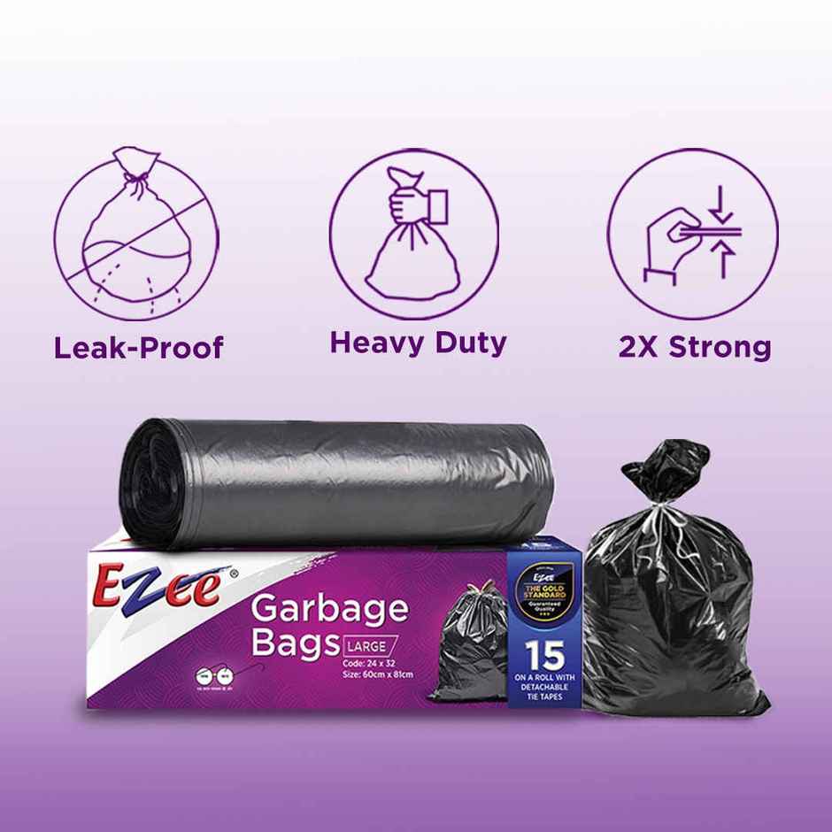 Ezee Large Garbage Bag 45 Pcs | Large - 24 x 32 Inch