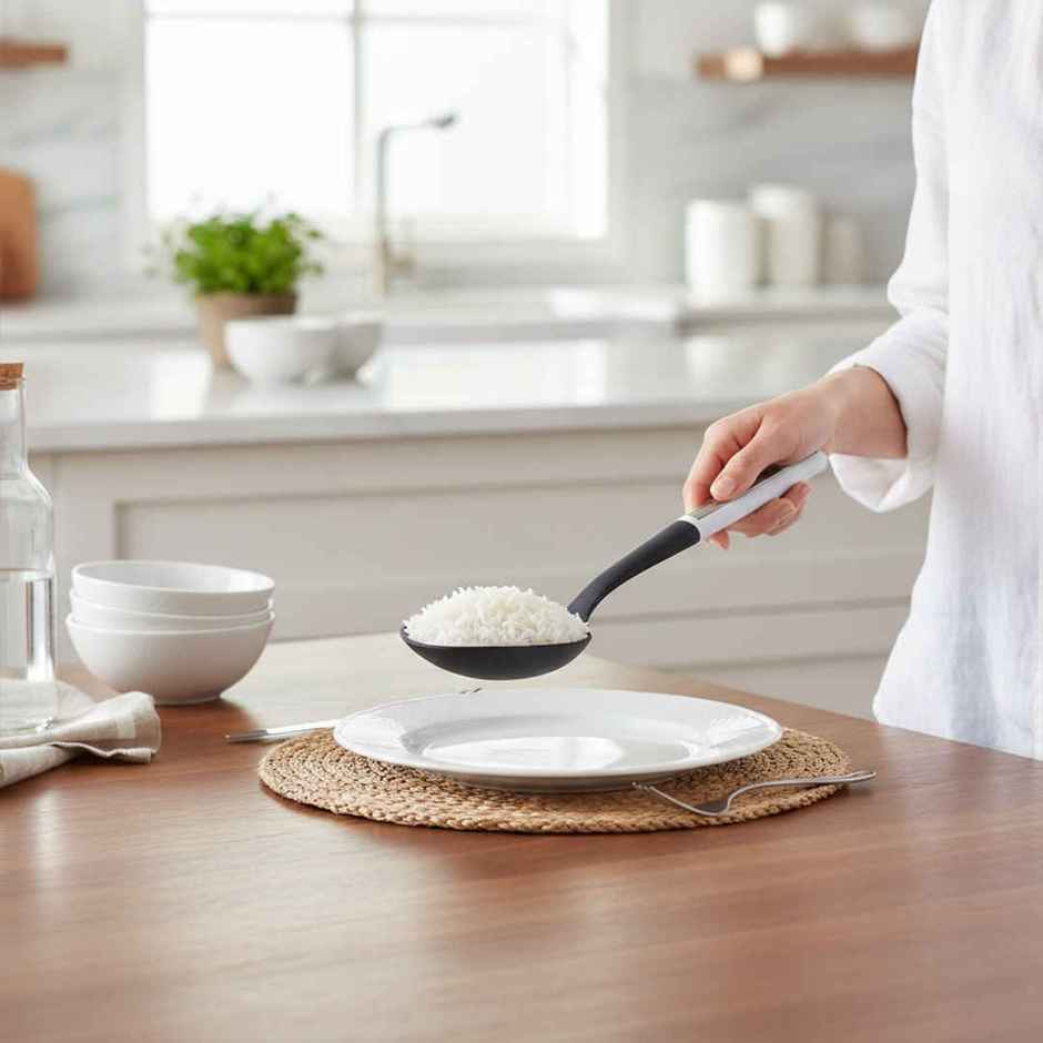 Habitat Premium Nylon Solid Regular Spoon | Elegant Functionality | Hanging Loop | Dish Washer Safe