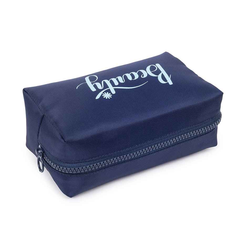 Qips Beauty Zipper Cosmetic Bag Travel Accessory - Navy Blue