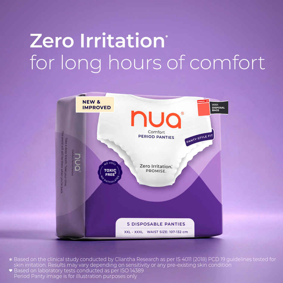 Nua Comfort Disposable Period Panties XXL-XXXL | Ultra-Absorbent | Pack of 5 Panties