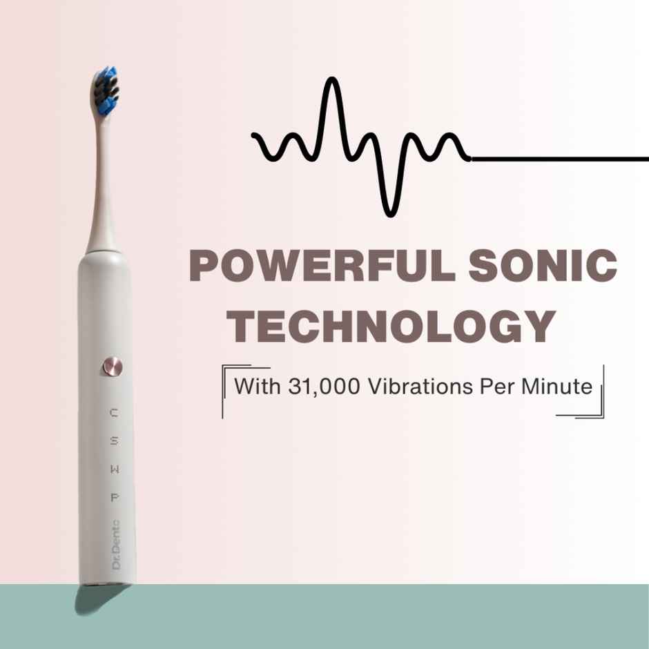 Dr.Dento Pro Series Electric Toothbrush | 4 Modes + Tongue Cleaner | 1 year warranty - Pearl White