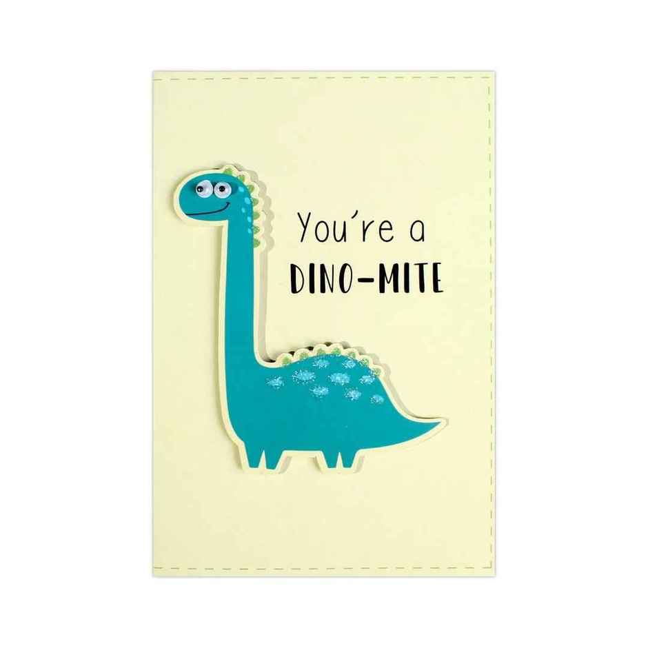 Itsy Bitsy Greeting Card & Envelope Youre a Dino-mite 4 x 6 Inch 2 Pc Pb Lb