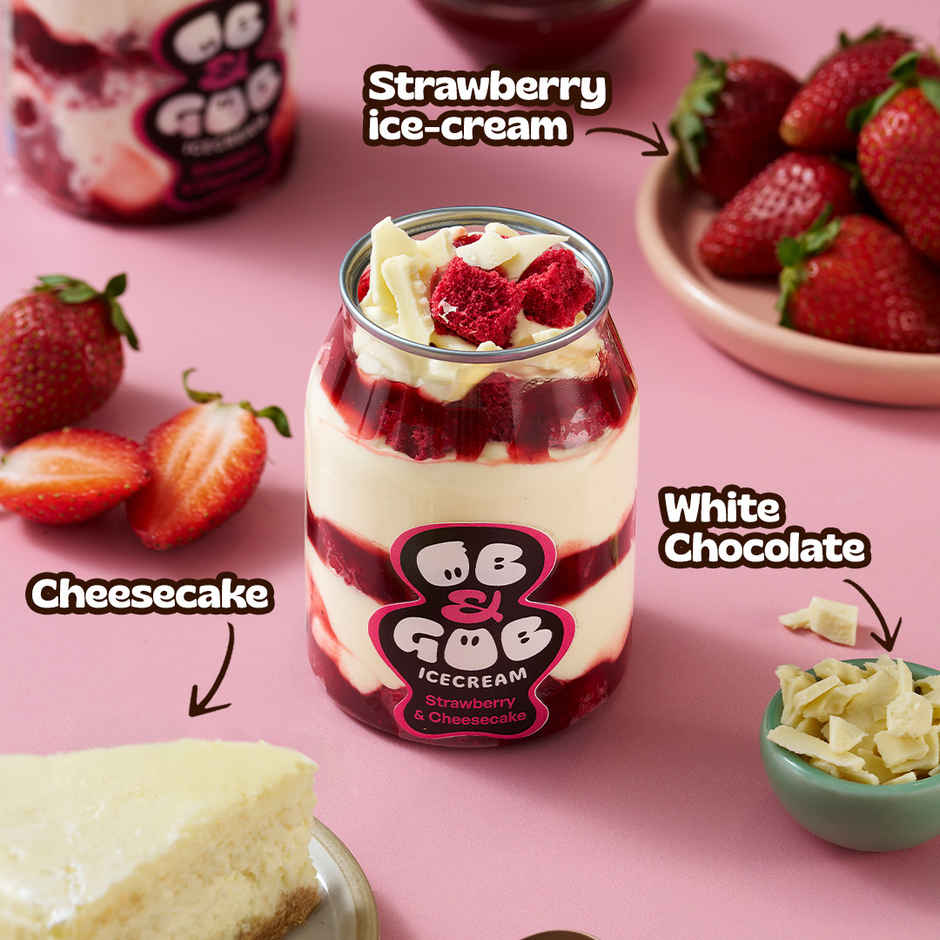 OB & GOB Strawberry & Cheesecake Ice Cream Sundae