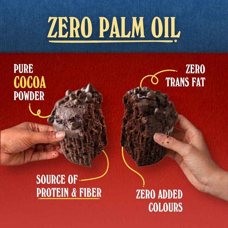 The Baker's Dozen Choco Chip Muffin | Dark Chocolate Chips | Eggless | Veg Cake | Bakery Delight