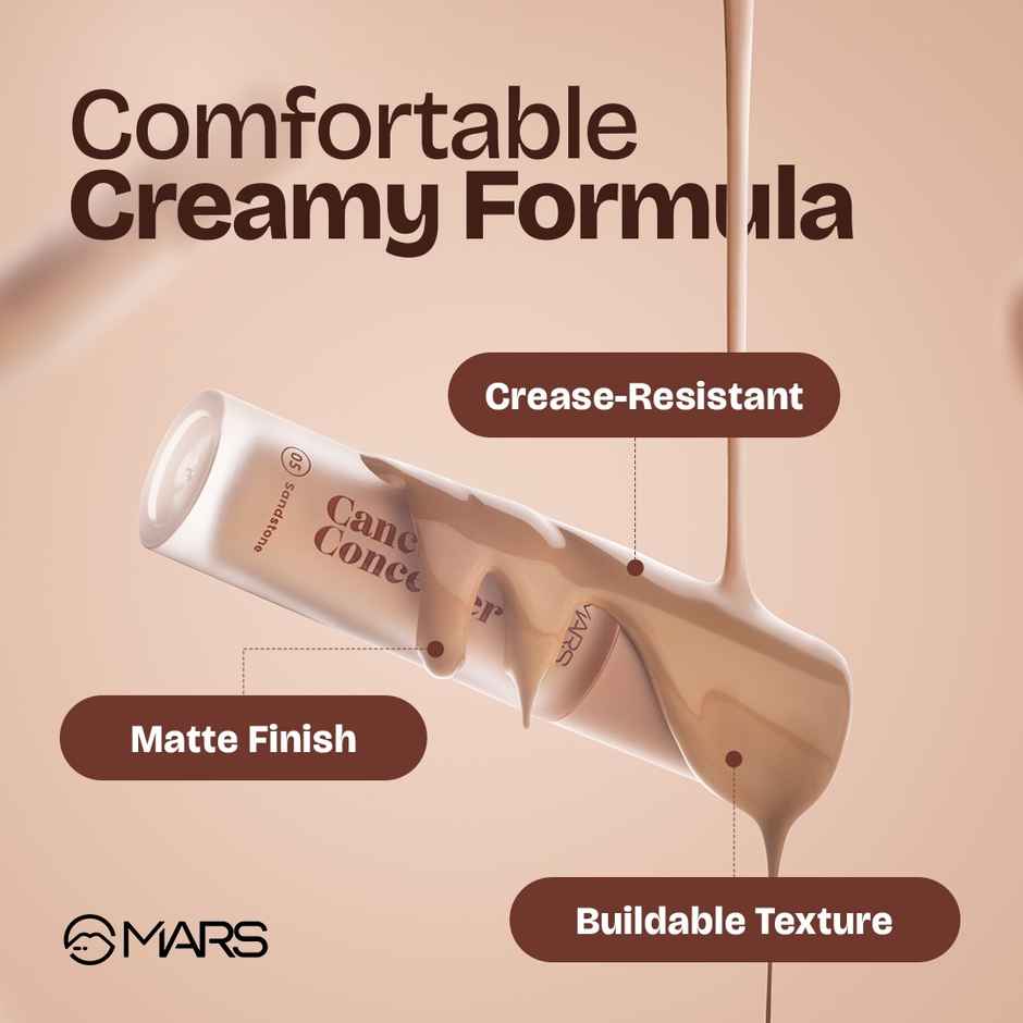MARS Cosmetics Cancel Concealer for Face Makeup With Radiant Natural Finish | 6 Ml | 01-ivory Veli