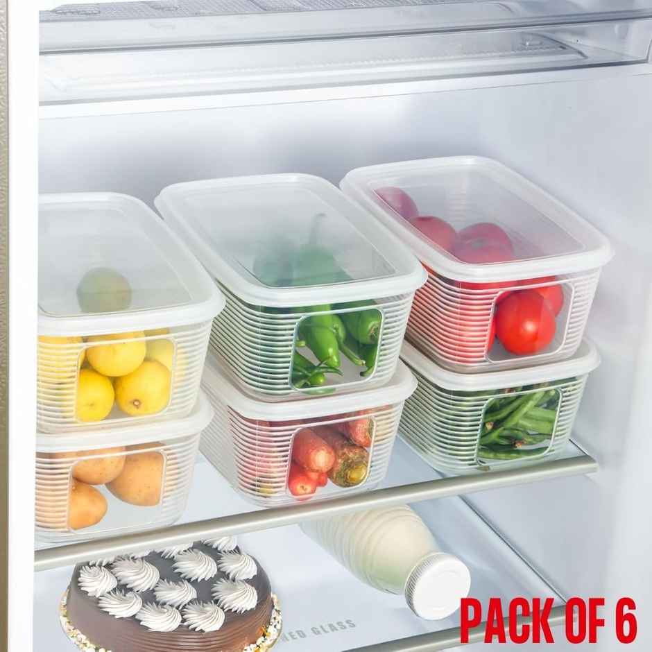 ReeQ Transparent Fridge Storage Container Box with Lid | 1.8 L
