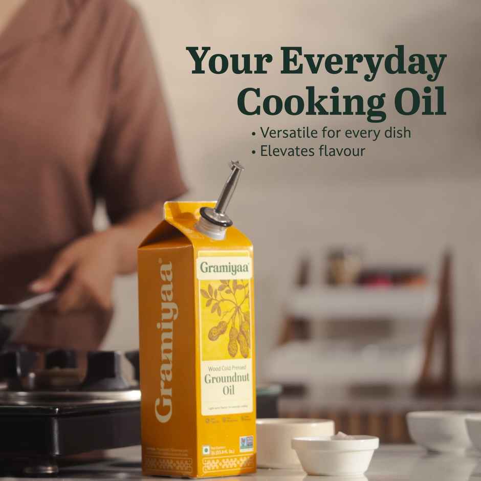 Gramiyaa Wood Cold Pressed Groundnut Oil (1l) & Gramiyaa Wood Cold Pressed Sesame Oil (500ml) Combo