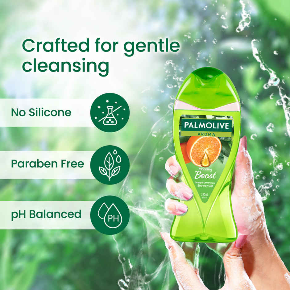 Palmolive Orange Essential Oil & Lemongrass Aroma Morning Boost (Tonic), Brightening Body Wash