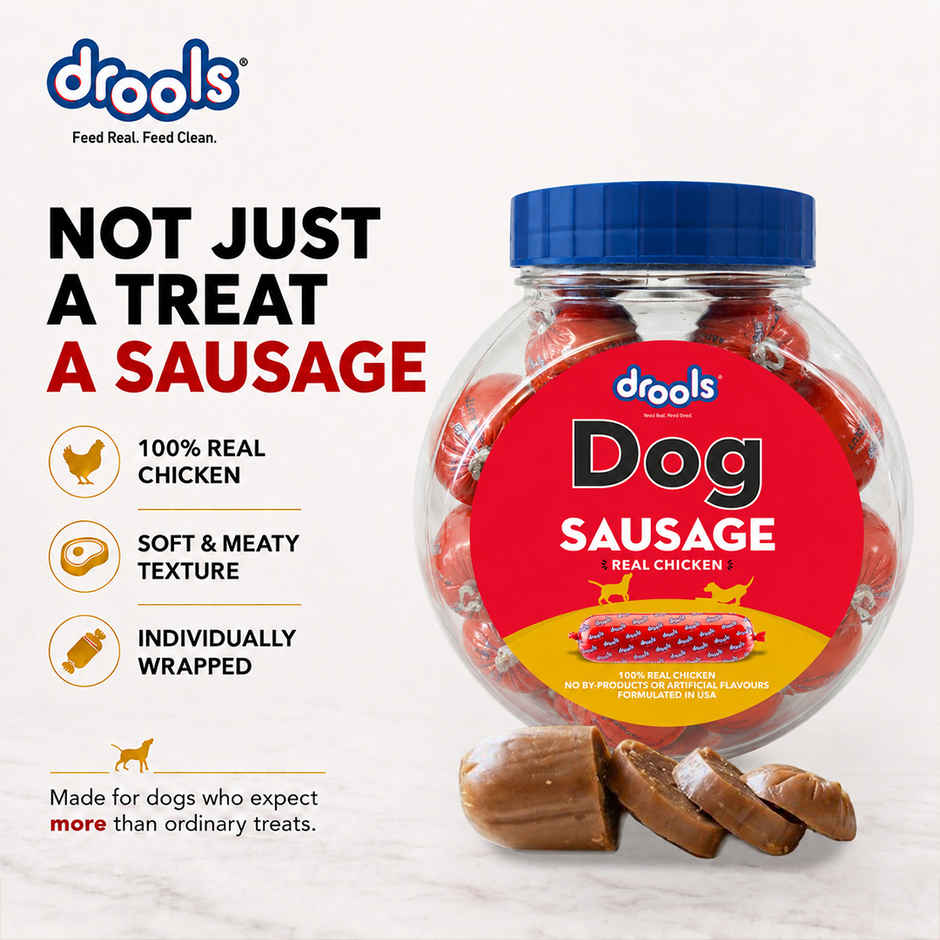 Drools 100% Real Chicken Sausage Treats for Dogs