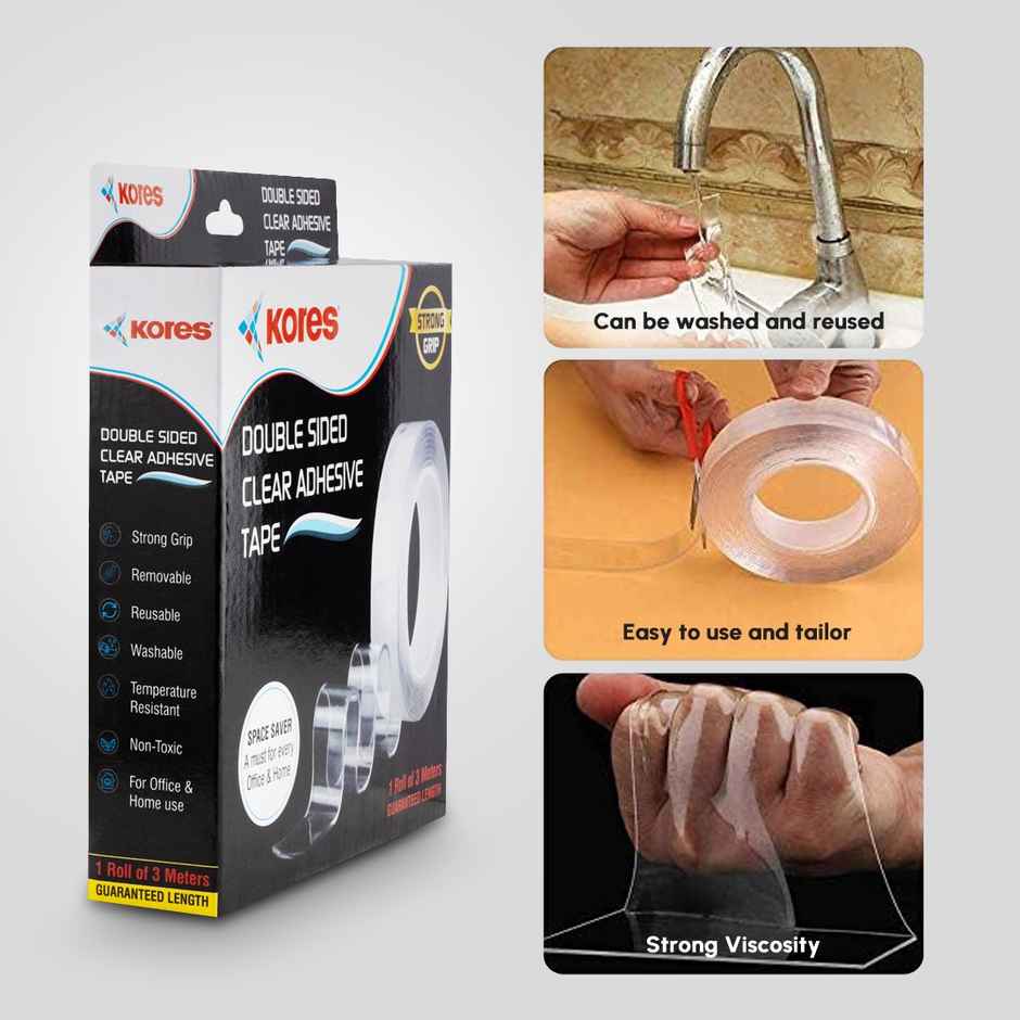 Kores Double-Sided Clear Adhesive Tape