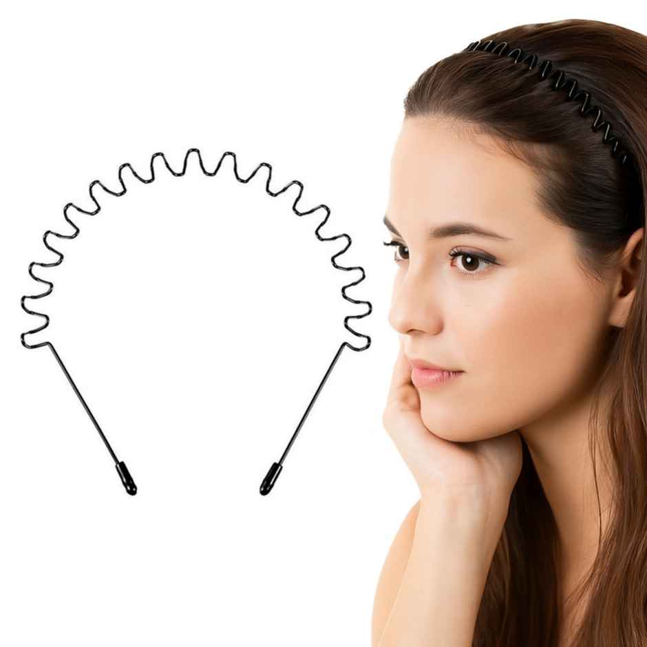 Multibrite Metal Hair Band Flexible Spring Headband for Workout | Styling & Daily Use Unisex