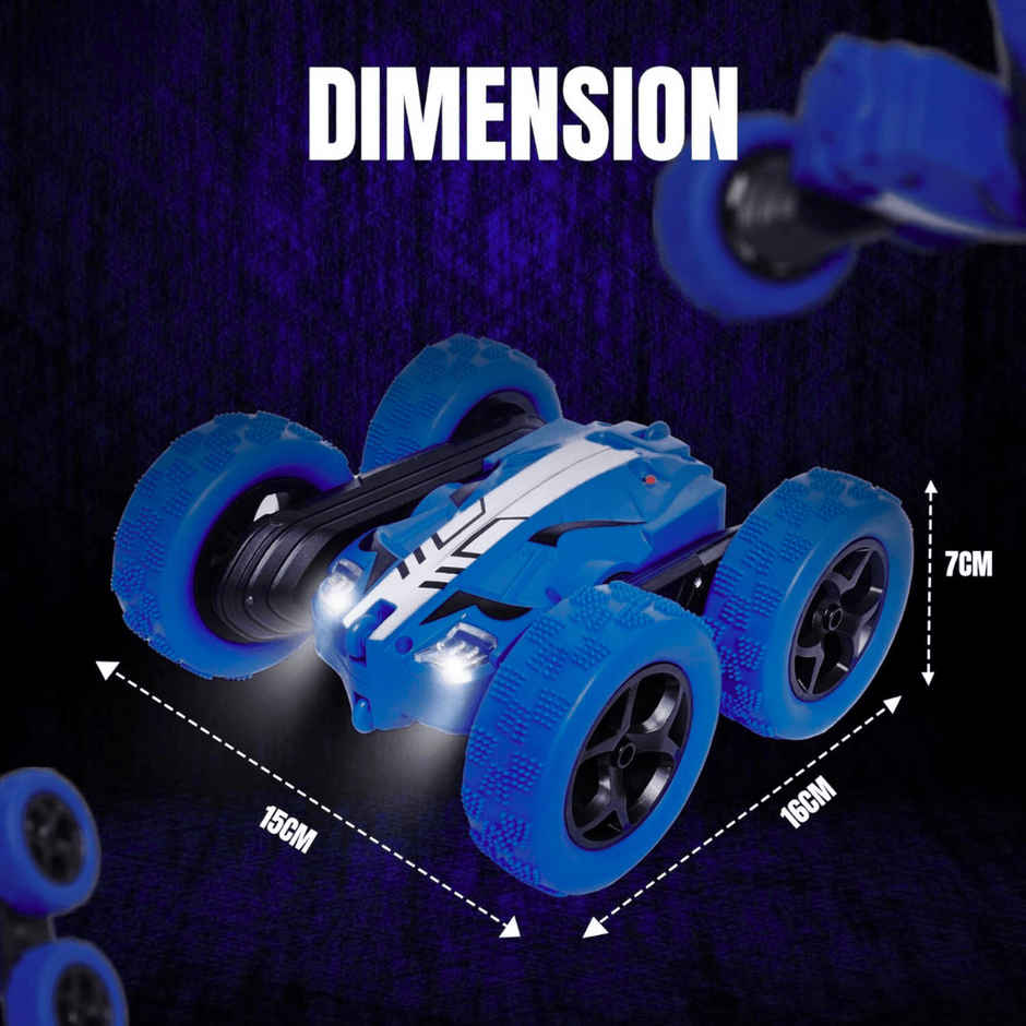 Fablue Double Flip Remote Control Stunt Car For Kids | Blue | 360 Degree Rotating Car Toy