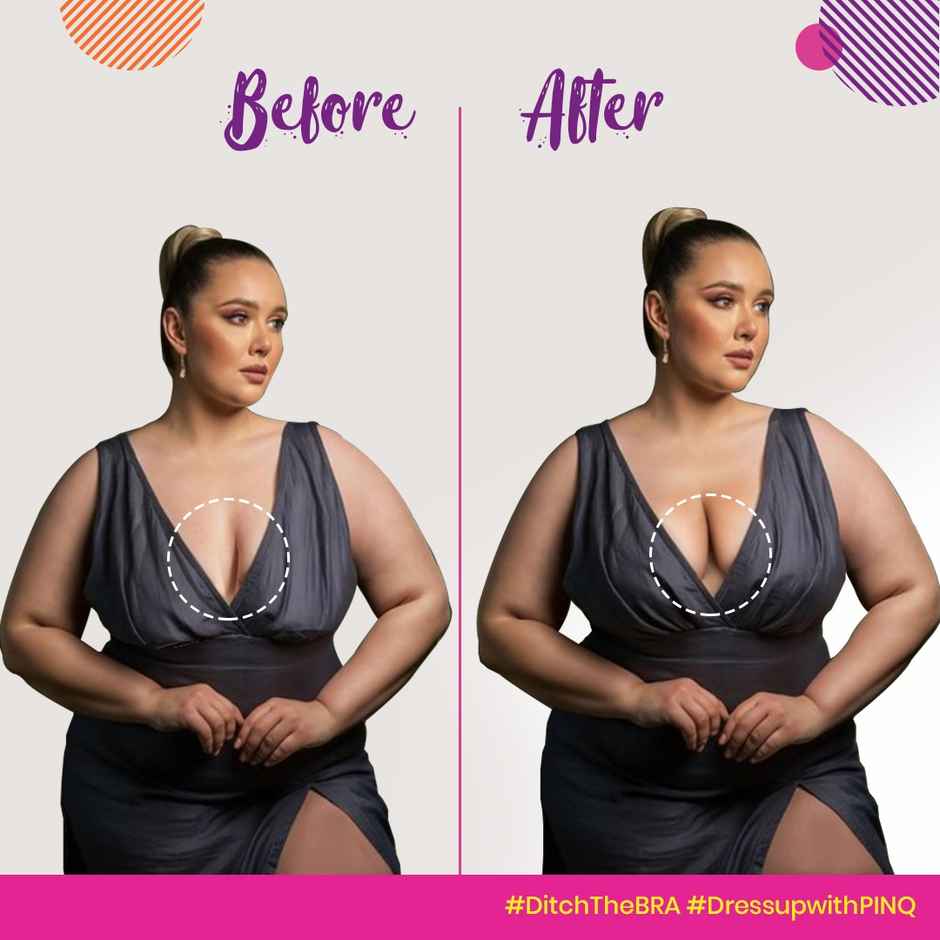 PINQ POLKA Breast X Nipple Pasties - Nude | Large