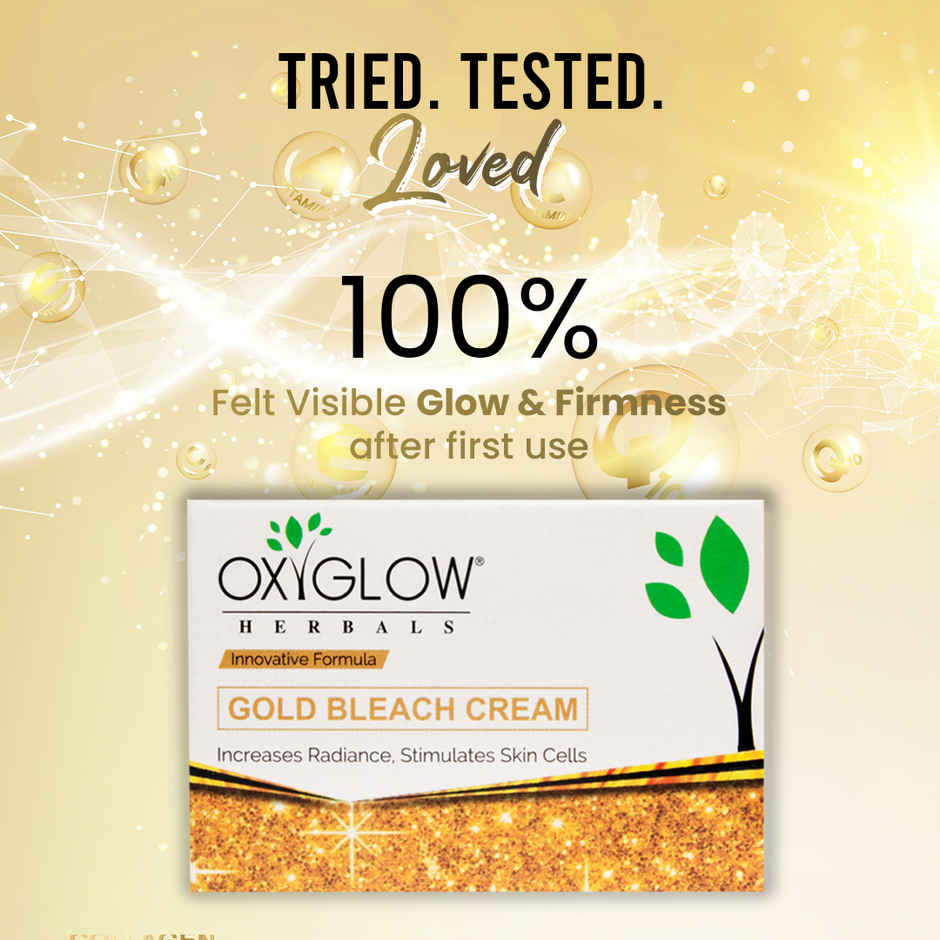 Oxyglow Herbals Gold Bleach Cream For All Skin Types | Gives Instant Glow & Lightens Pigmentation