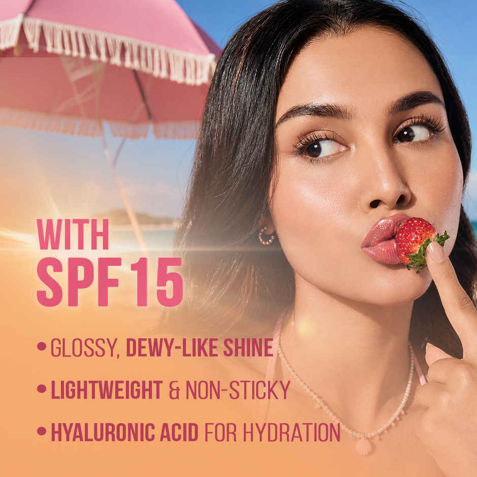 Staze 9to9 Y.U.M.M.Y Lip Gloss Balm | Intense High-Shine Gloss Finish | SPF 15 | Strawberry Jelly