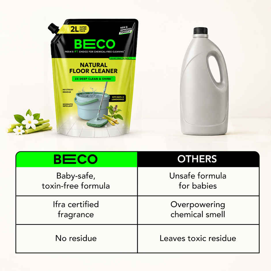 Beco Lemongrass & Basil Freshness Natural Floor Cleaner Refill Pack