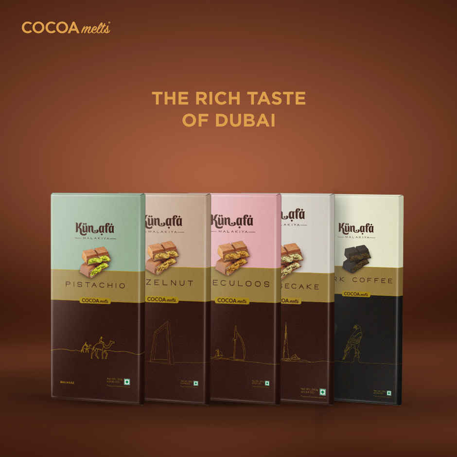 Cocoa Melts Dubai Pistachio Kunafa Chocolate Bar