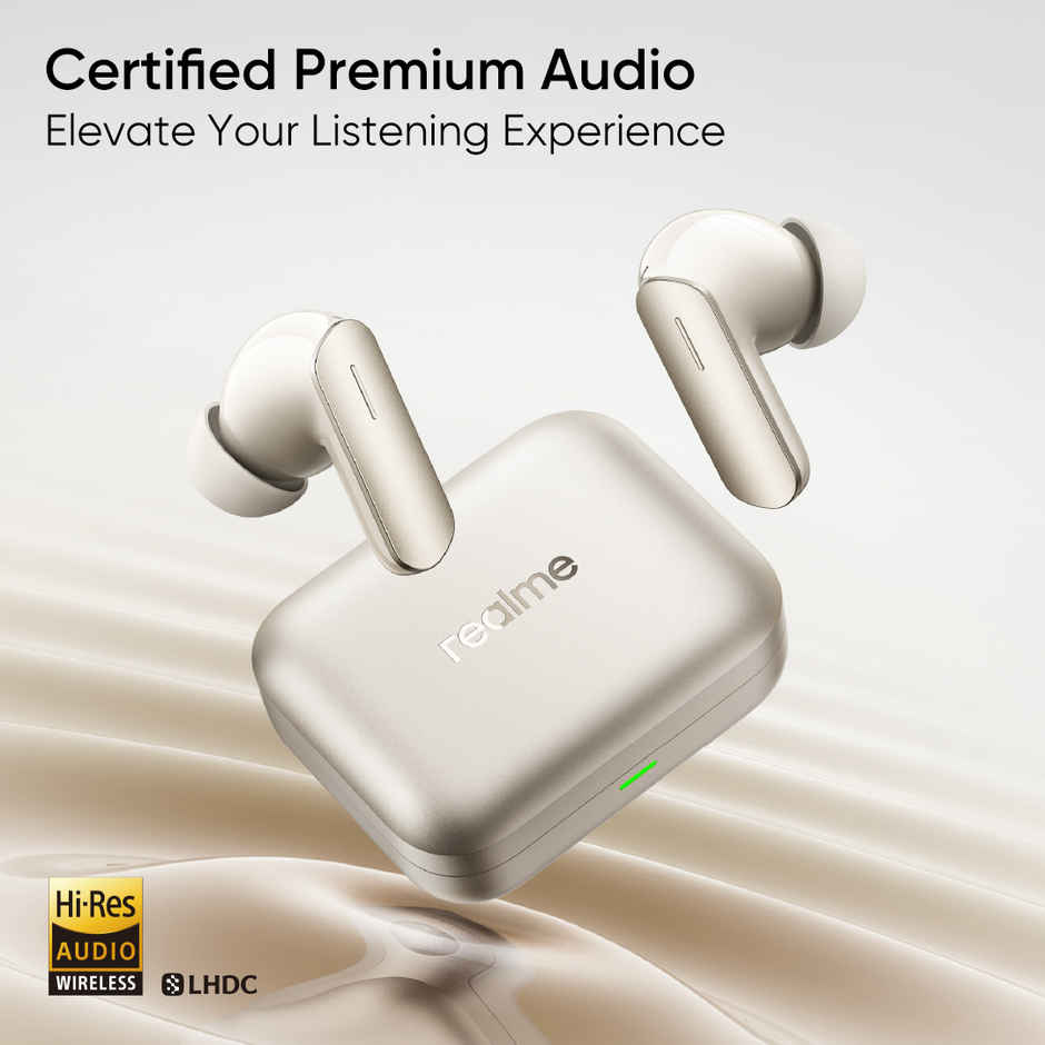 realme Buds Air 7 | 12.4mm Bass, 52H Playtime, 52dB ANC, 6 Mic ENC, Low Latency | Ivory Gold