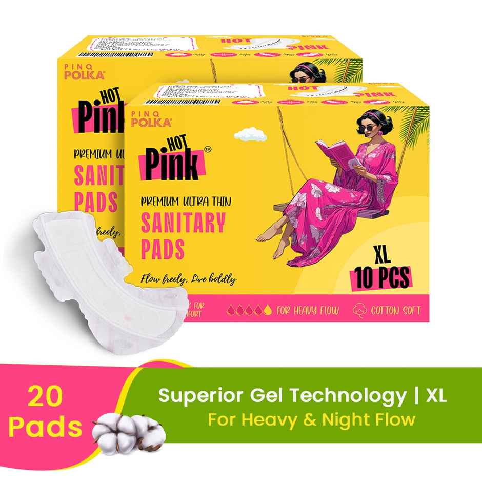 Pinq Polka Hot Pink Sanitary Pad Box - XL
