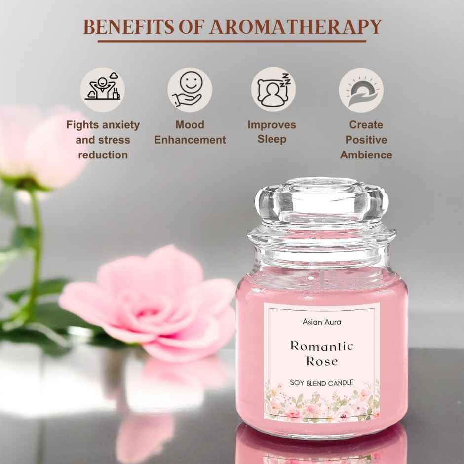 Scented Jar Candles | Jasmine, Rose, Vanilla & Lavender | Pack of 4 | Asian Aura