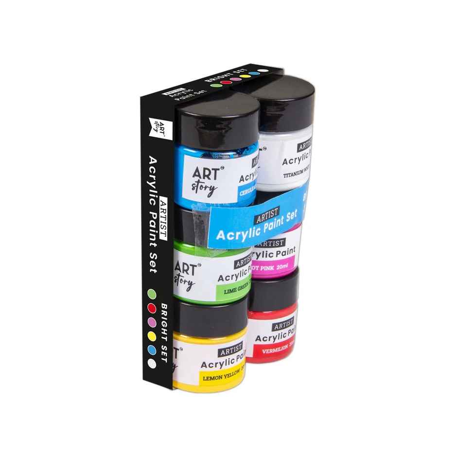 Itsy Bitsy Acrylic Colour Set Bright 6 Colors x 20 ml Each