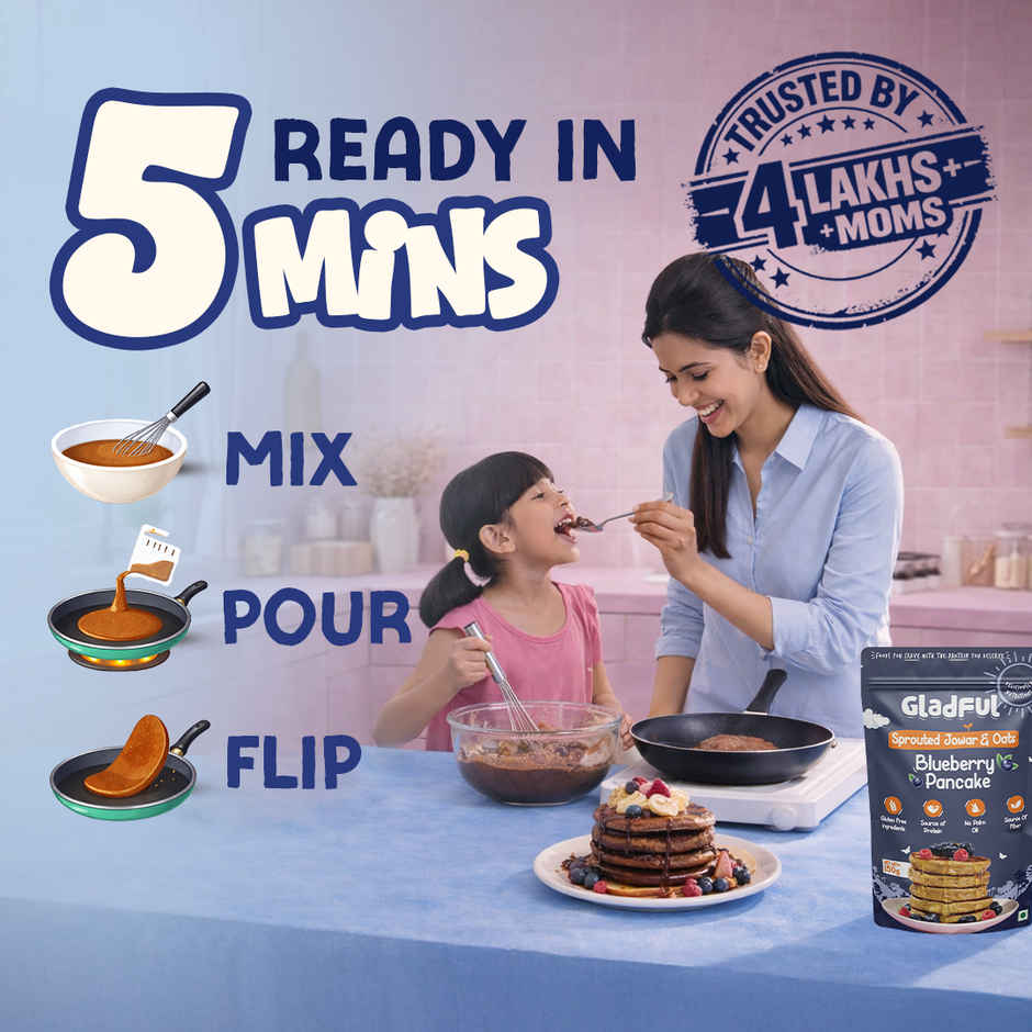 Gladful Blueberry Pancake - Sprouted Jowar And Oats
