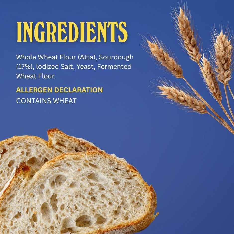 The Baker's Dozen Zero Maida Country Sourdough | Whole Wheat Bread | Artisan Loaf | Clean Label